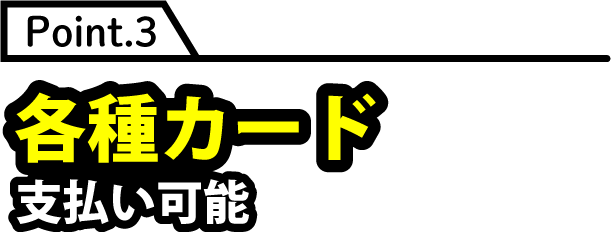 各種クレジットカード支払い可能